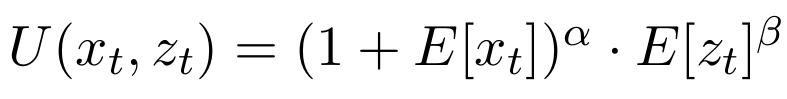 Customer's utility function